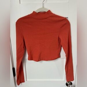 ASOS Design Women's Rust Long Sleeve Crop Top size 4